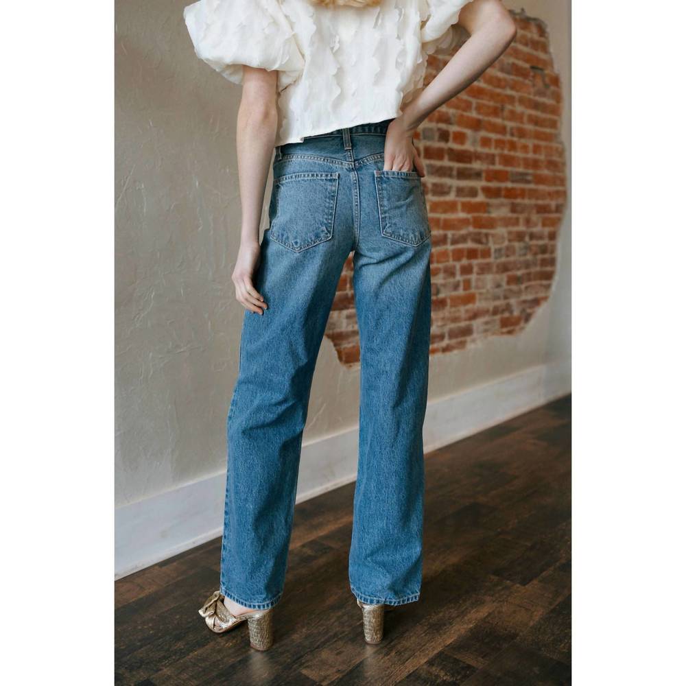 Just Black Women's Straight Leg Jeans - Denim Blue - Picture 2 of 4